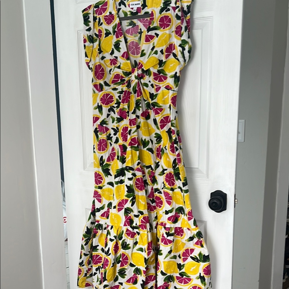 Steve Madden Grapefruit cap sleeve V-neck Maxi Sundress